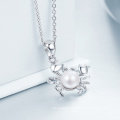 Jewelry of 925 Sterling Silver Lovely Pearl Pendant Necklace